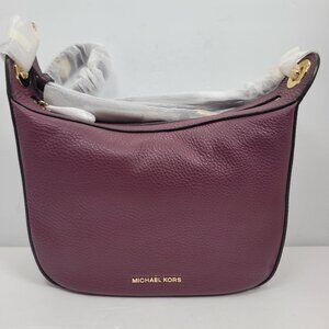 Michael Kors Raven Women's Plum MD Messenger Leather Hand Bag NWT